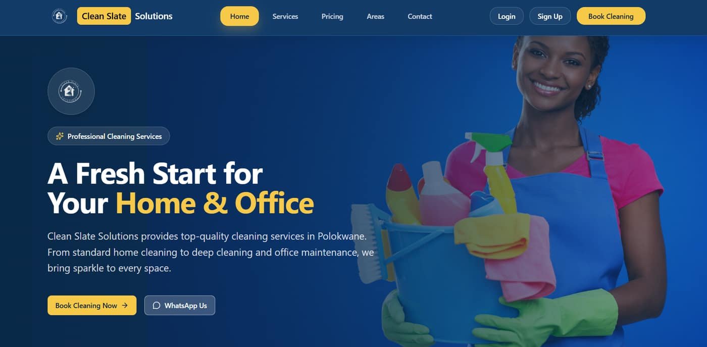 Clean Slate Solutions website