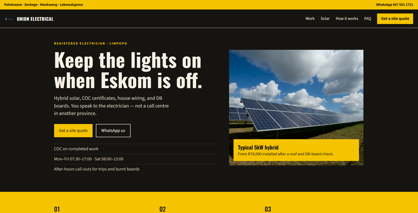 Union Electrical website